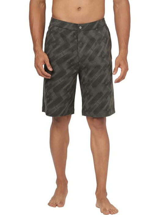 Jockey Men's Super Combed Cotton Rich Straight Fit Shorts with Side & Back Pockets_Style_IM05_Deep Olive Print_M