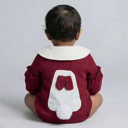 Hopscotch Contrast Collar Textured Onesie (0-3 Months)
