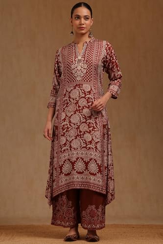 Soch Women's Muslin Salwar Suit Set (EWA5CD22079_Rust