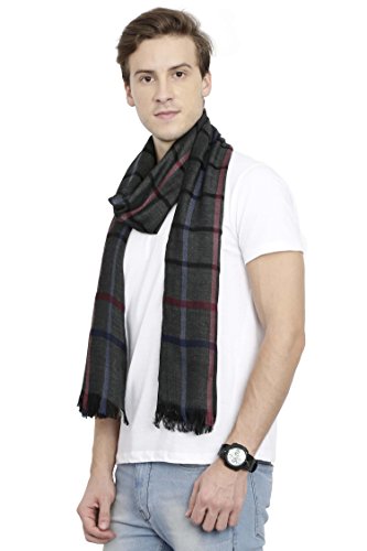 FabSeasons Casual Black Checkered Men's Cotton Scarf, Muffler, Shawl and Stole for Winters, Summers and all Seasons, Size - 70 * 200 cms