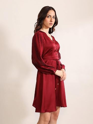 Kazo Astrid Mini Dress (Maroon 2XL)