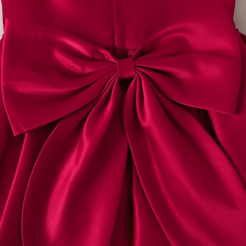 Hopscotch Girls Sleeveless Solid Magenta Party Dresses for Age (4-5 Years)