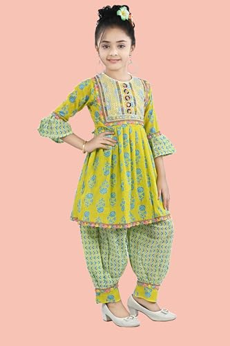 Arshia Fashions Girls Ethnic Wear Salwar Suit Set | Girls Kurti and Dhoti Pant Set