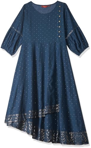 Rangriti Women's Ethnic Indigo Ethnic Wear Dress (Size_M)