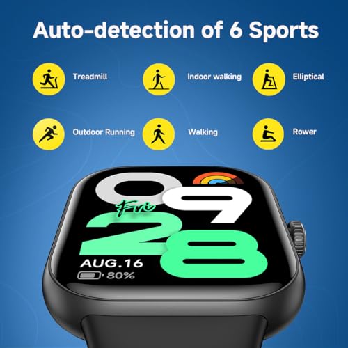 Redmi Move Smartwatch | 1.85" AMOLED (390×450, 600 nits) | Bluetooth Calling | 140+ Sports | 24×7 HR & SPO₂ | AOD | Up to 14-Day Battery | HyperOS (Blue Blaze Strap)
