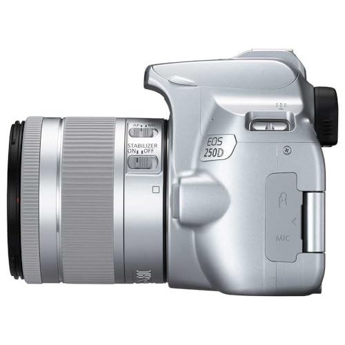 Canon EOS 250D (Rebel SL3) DSLR Camera w/ 18-55mm is STM Lens (Silver) (International Model)