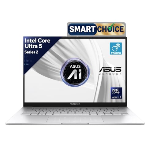 ASUS Zenbook 14,Smartchoice,Intel Core Ultra 5 (Series 2),16GB,1TB,3K OLED Touch Screen,14" (35.5 cm),120Hz,Win 11,M365 Basic (1Y),Office 2024, Silver,1.28 kg,UX3405CA-PZ345WS,Thin & Light Laptop