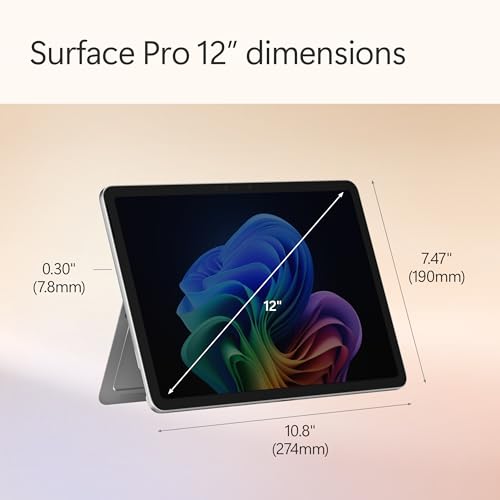 Microsoft New Surface Pro 12" - Windows 11 Home Copilot+ PC - LCD PixelSense Touchscreen - Qualcomm Snapdragon X Plus (8 Core) - 16GB RAM - 256GB SSD - Platinum - EP2-27654