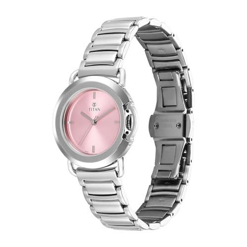 Titan Work Mode Ph I Plain 3 Hands Steel Colour Round Dial Silver A1Stainless Steel Strap Women's Watch - NU95324SM01