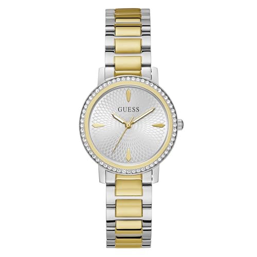 GUESS Stainless Steel Women 34 Mm Silver Dial Analog Watch- U1405L2M, Band_Gold