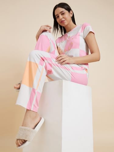 Sweet Dreams Women's Cotton Blend Solid Pajama Set Pack of 2 (2015AXCO Pink S)