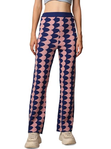 ONLY Women's Straight Fit High-Rise Blue Pants