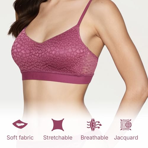 Enamor Lit Balconette Bra for Women Padded, Wire-Free, Medium Coverage, Lace Jacquard on Cups - SMB02 (Dusky Mauve)