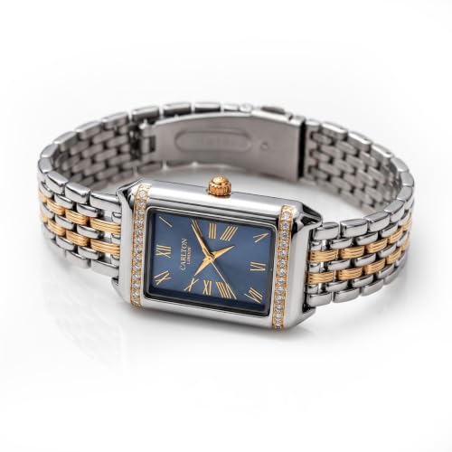 Carlton London Women Amara Analog Watch, Rectangle Dial, Stainless Steel Strap, Quartz Movement, 30M Water Resistant, Casual Wear (Sky Blue)