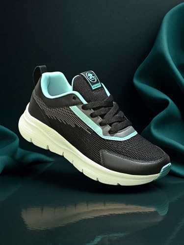 OFF LIMITS Women Cloudpro II Running Shoes,Black/Aqua,4 UK