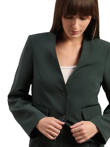 VERO MODA Women's Regular Fit Green Blazer