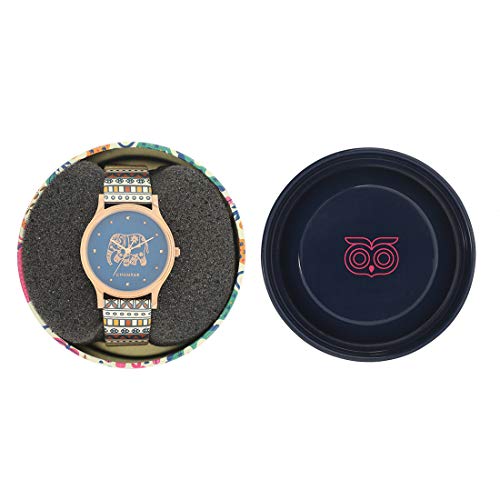 TEAL BY CHUMBAK Round Dial Analog Watch for Women,Aztec Collection, Printed Vegan Leather Strap,Gifts for Women/Girls/Ladies,Stylish Fashion Watch for Casual/Work - Multi