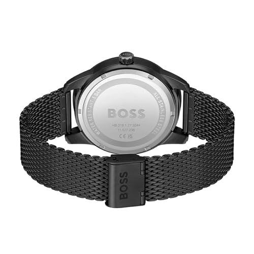 Hugo Boss Stainless Steel Boss Sophio Automatic Mech-Automatic Black Round Dial & Band Men's Analog Watch|Ionic Plated Black Steel Material|Black Color Band - 1514035