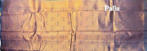 SREE KUMARAN Women's Kanchipuram Kubera Silk Pure Pattu Sarees – Peacock Art Butta With Blouse
