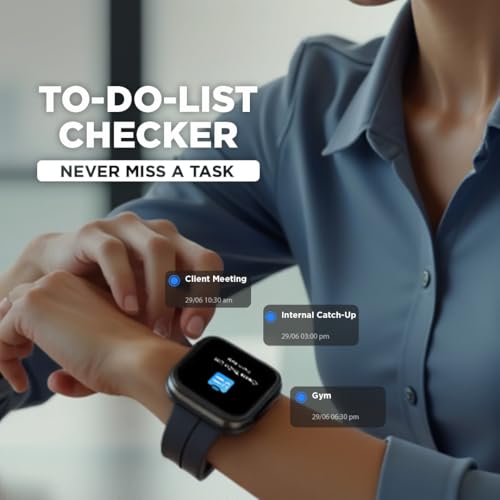 Fastrack VOX Neo Smart Watch with 1.91” Curved TFT Display, Rotary Crown, Offline Voice Commands,To-Do list, BT Calling, 24/7 Health Suite, SpO2, HRM, Sleep Tracking, IP68 Water Resistant - Leafy Sage