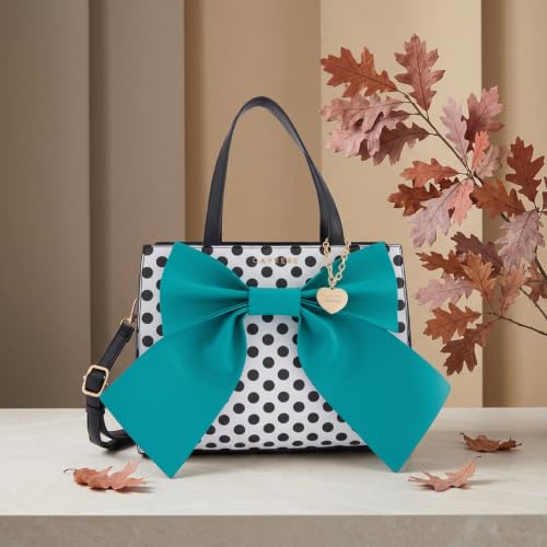 Caprese Kelsey Satchel Medium for Women| Adjustable & Detachable Strap | Multi‑Compartment Shoulder Bag with Zipper Closure & Stylish Charm | Everyday Fashion Handbag