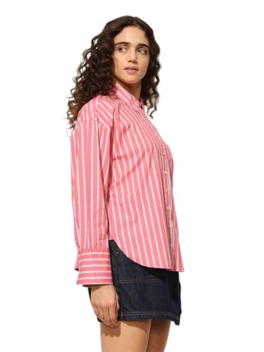 ONLY Women Regular Fit Pink Shirt