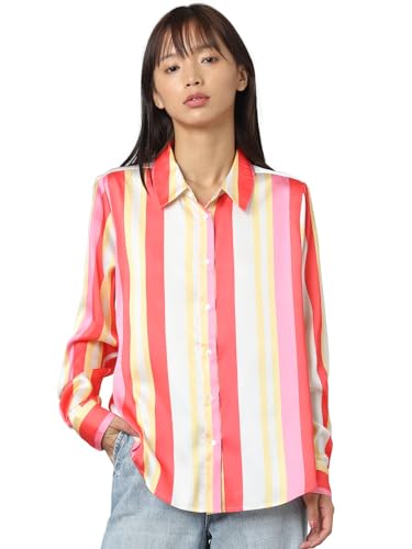 ONLY Women Striped Polyester Regular Fit Multicolor Shirt
