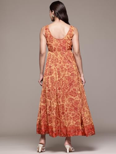 Aarke Ritu Kumar Rust Lavish Loom Sleevless Long Dress