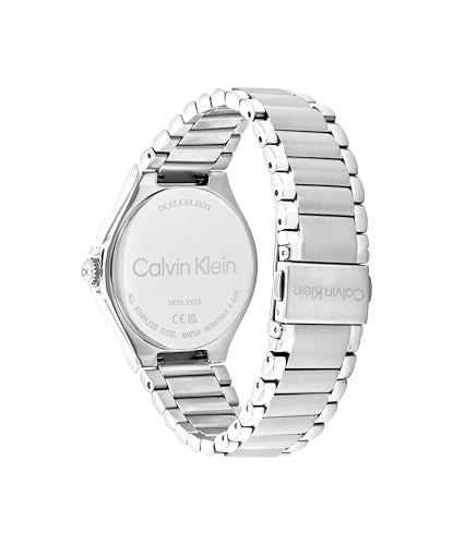 Calvin Klein Vibrancy Qtz Multifunction White Round Dial Women's Watch|Stainless Steel Material|Silver Color Band - 25100054