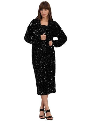 VERO MODA Women's Fit and Flare High-Rise Black Skirt