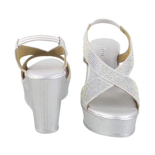 Metro Women Silver Synthetic Sandals - EU/38 UK/5-35-90