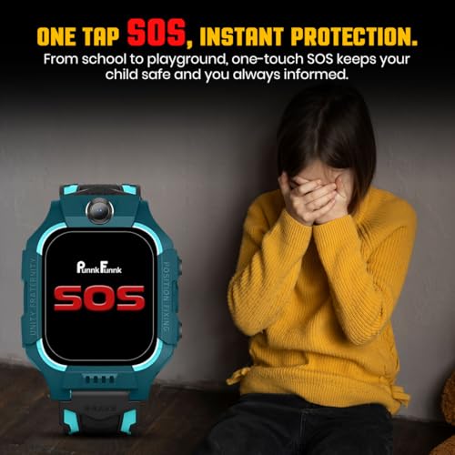 PunnkFunnk Kids Watch + Headphone Combo, GPS, SOS, Camera, Touch Display, Wireless Headphones with Bluetooth 5.3, HD Sound, Built-in Mic, Comfortable Over-Ear Design