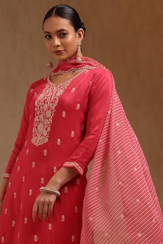 Soch Women's Dola Silk Salwar Suit Set (SMUA5CD2315_Blush Pink