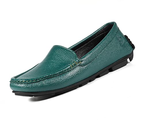 LOUIS STITCH Women’s Peacock Blue Premium Slip-On Loafers | Elegant Solid Slip-On Comfort Shoes for Casual and Formal Wear | Slip-On Loafer Shoes for Women | LSLD-BLR-PLPB | UK-6