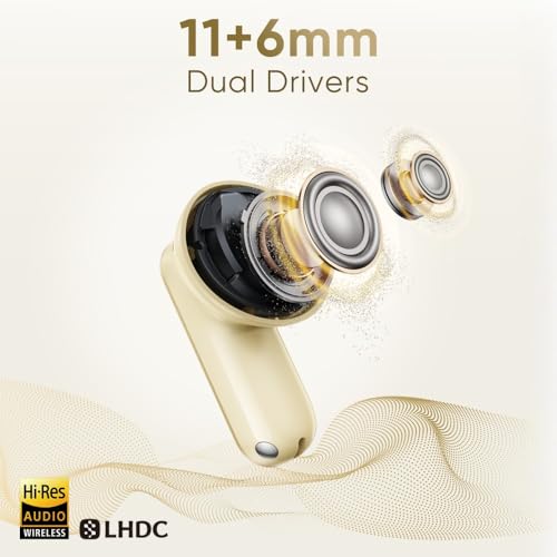 realme Buds Air 8,11mm+6mm Dual Dynamic Bass Drivers,58Hrs Playtime, 55dB ANC,6 Mic ENC, 45ms Low Latency, 360° Spatial Audio, Hi-Res LHDC, IP55 Dust & Water Resistant, BT V5.4 (Master Grey)