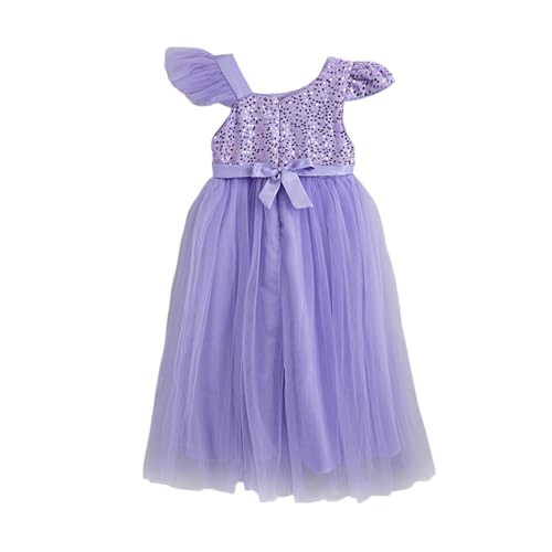 Hopscotch Girls Floor Length Party Dresses in Lilac Color For Ages (9-10 Years)