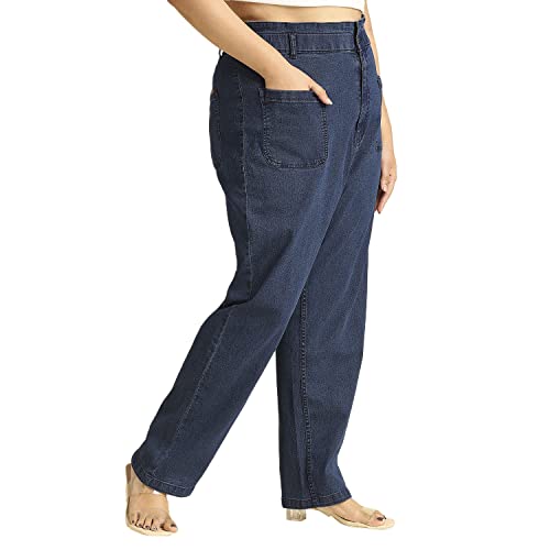 HIGH Star Women's Straight High Rise Jeans (HSWJNSXL1796_Blue