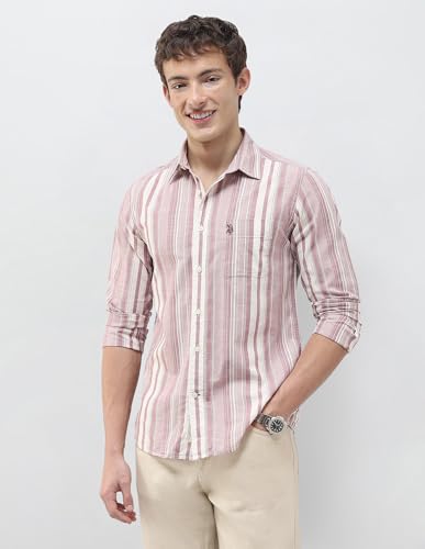 U.S. Polo Assn. Denim Co. Men's Vertical Striped Regular Fit Shirt