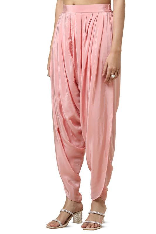 Soch Womens Blush Pink Georgette Embellished Kaftan Suit With Cutdana