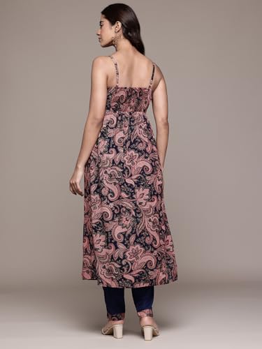 Aarke Ritu Kumar Navy Lily Bloom Sleeveless Kurta with Pant