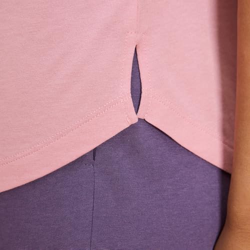 NYKD (NYS940 Soft Modal Cotton Coords Night Suit for Women | Relaxed Fit Round Neck T-Shirt with Extended Shoulder Sleeves & Shorts | Perfect for Sleep, Lounge & Everyday Wear - Pink