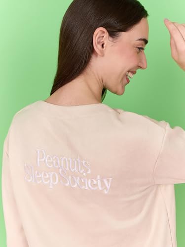 Sweet Dreams Women's Polyester Cartoon Pajama Set Pack of 2 (OCW-4268 Light Cream_XL)