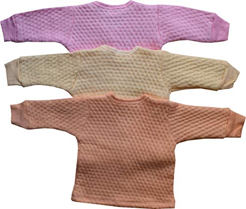 NammaBaby Cotton Full Sleeves Front Open Fleece - Tshirt with Leggings Pajama Set Full Sleeves Tee and Lounge Pant Multi-Coloured Set of 3 (3-6 Months, Pink)