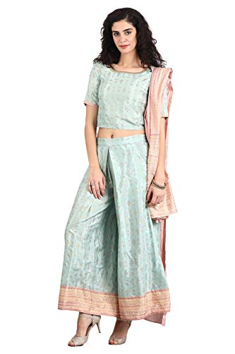 W for Woman Women's Rayon Salwar Suit Set (19FEWS12330-112517_Green_6)