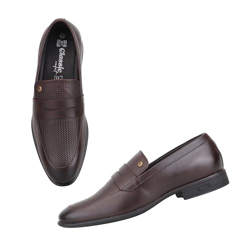 Red Chief Low Ankle Formal Slip On Shoes for Men | Brown UK10