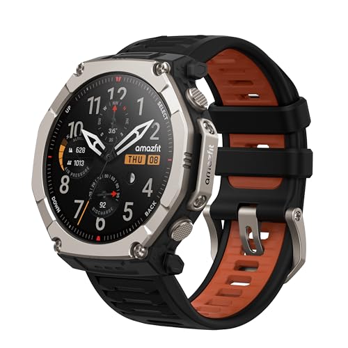 Amazfit T-Rex Ultra 2 Dual-Band GPS Outdoor Smartwatch, 51mm Ti Body, 1.5" Sapphire AMOLED Display, Flashlight, 30 Days of Battery, Offline Maps, 10 ATM, 180+ Sports Mode for Android & iPhone, Black