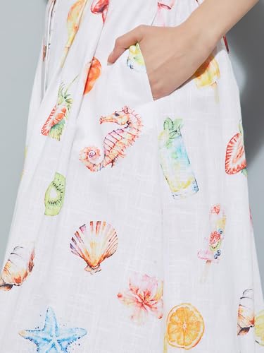 Max Cotton Blend Western Skirt Ivory