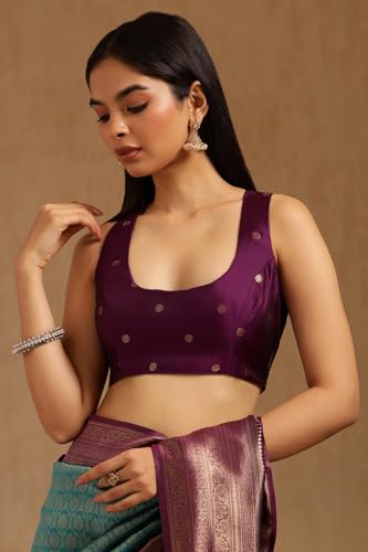 Soch Womens Silk Blend Zari Woven Saree With Zari Woven