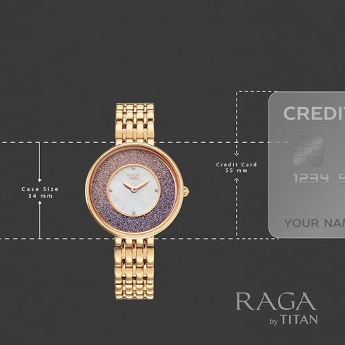 Titan Raga Glimmers Quartz White Round Dial Women's Watch | Water Resistant Watch | Watches for Women Analog - 95336WM01F