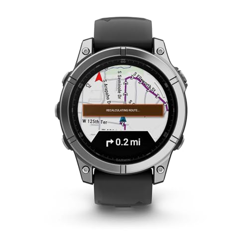 Garmin Fēnix® E – 47 mm, AMOLED Stainless Steel with Black Silicone Band